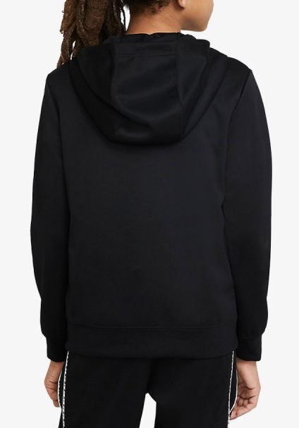 Boczny widok czarnej junior bluzy Nike Sportswear DD4006-010 XS unisex z otwartymi kieszeniami