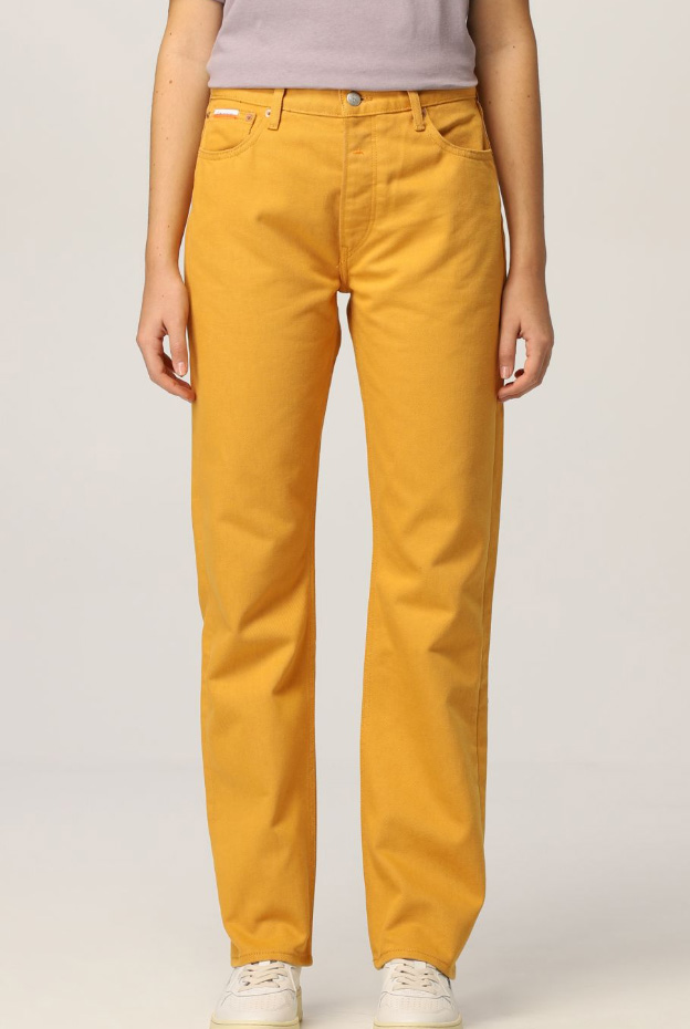 Spodnie damskie Calvin Klein Fit Jean 24 żółte przód