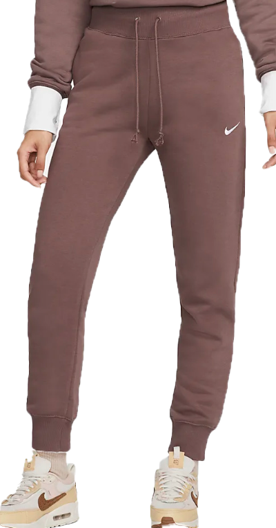 Brązowe spodnie dresowe damskie Nike FD0893-291 XL przód z wysokim stanem