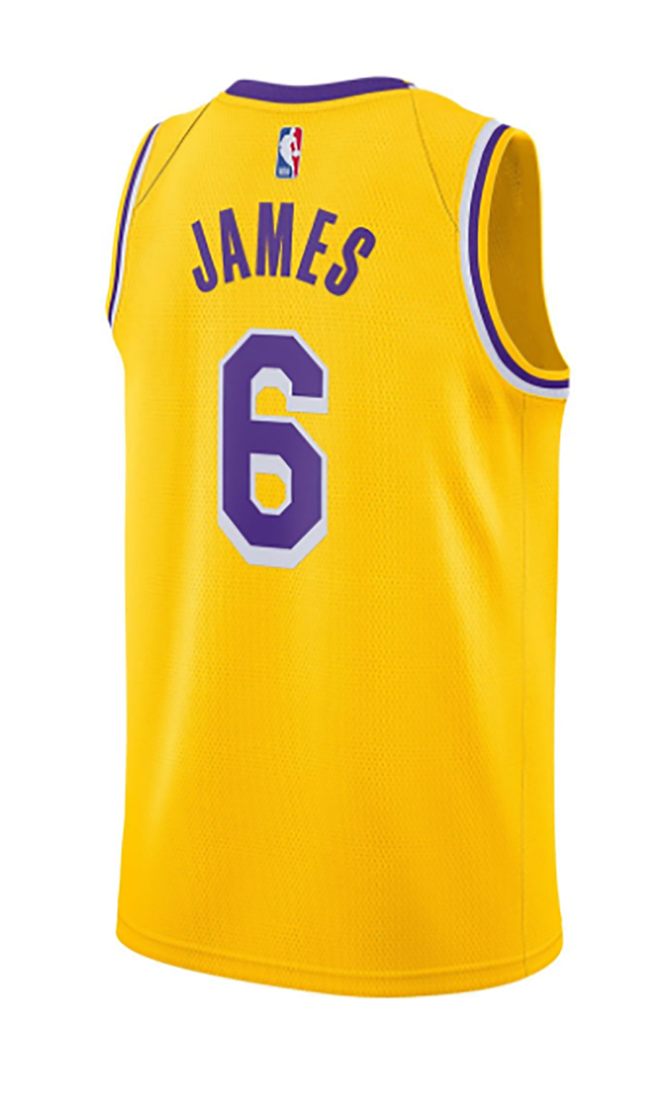 Żółta koszulka NBA Los Angeles Lakers LeBron James CW3669738 XXL detal logo Nike