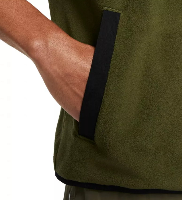 Zielona kamizelka męska Nike Therma-FIT Utility Fleece DQ5105-326 S tył z czarną wstawką