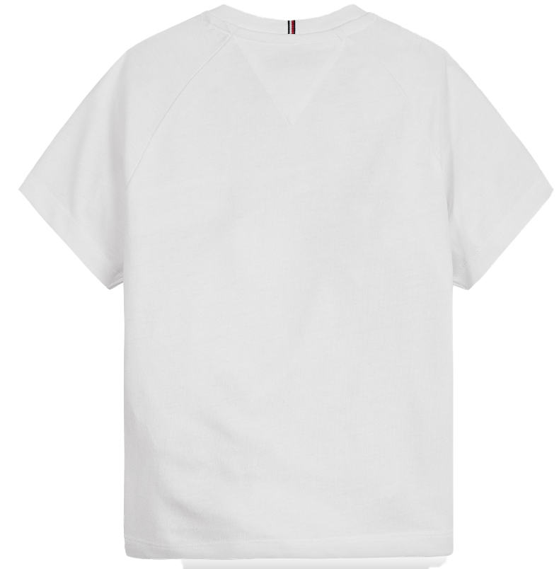 Biała koszulka junior Tommy Hilfiger KG0KG06167 128 cm detal z nadrukiem