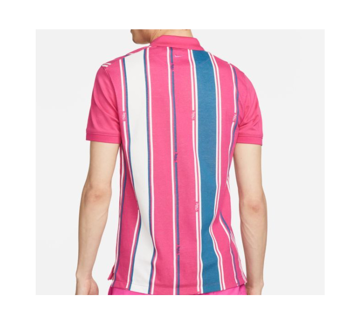 Różowa koszulka polo Nike DF Vertical Stripe DH0708621 S z pionowymi paskami