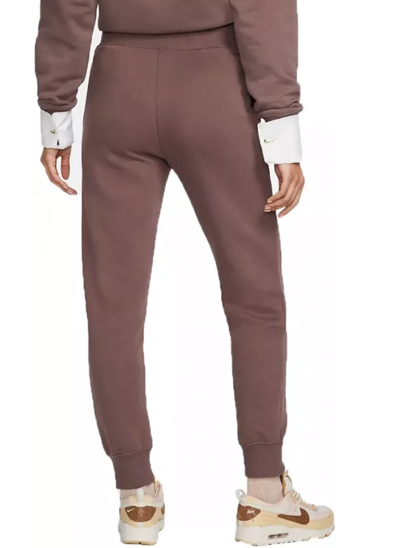 Brązowe spodnie dresowe damskie Nike FD0893-291 XL bok z logo Nike