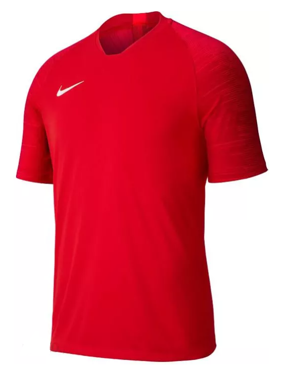 Czerwona męska koszulka Nike Dry Strike Jersey AJ1018657 M przód z logo