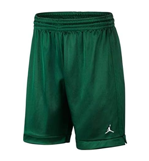 Zielone męskie spodenki treningowe Nike Air Jordan AR4315-341 L przód z elastyczną dzianiną i brakiem kieszeni