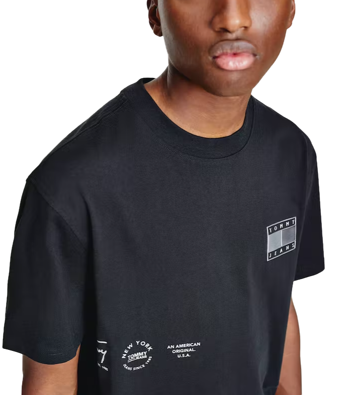 Czarna koszulka męska Tommy Hilfiger M bok