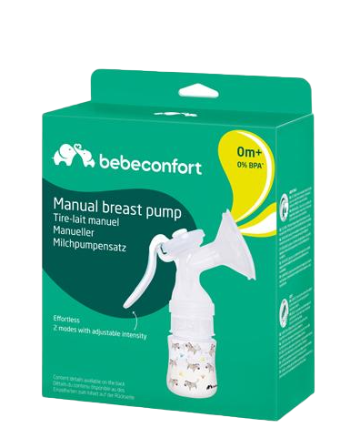 Ręczny laktator Bebeconfort 150ml z ergonomiczny uchwytem i silikonową ochroną