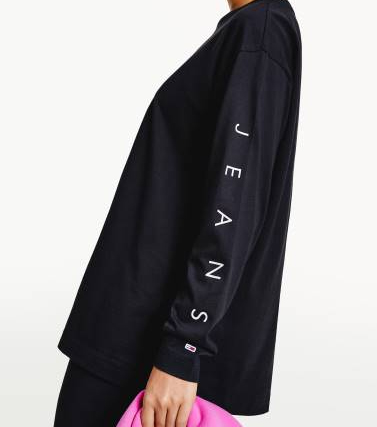 Bluza damska Tommy Hilfiger czarna XS bez kaptura bok