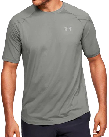Szara męska koszulka Under Armour Celliant 1351569388 L detal dekoltu