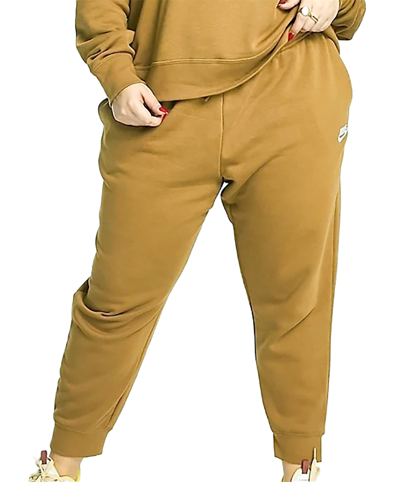 Damskie spodnie dresowe Nike Club Fleece DV5085-271 brązowe 2X przód