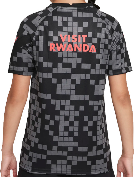 Czarna koszulka dziecięca Nike PSG Pre-Match S bok