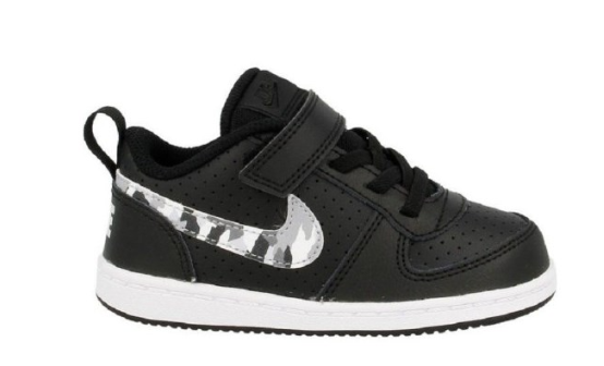 Czarne dziecięce sneakersy Nike Court Borough Low TDV 870029-005 r. 21 z rzepem