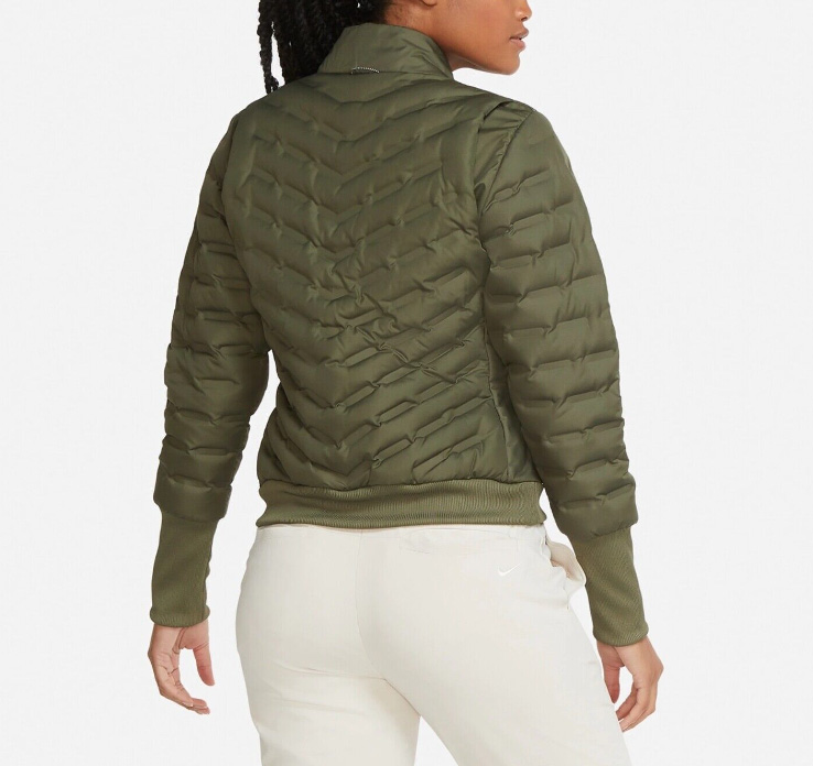 Zielona kurtka męska Nike AeroLoft Repel CK5880222 XXL-TALL bok z wodoodpornym wykończeniem