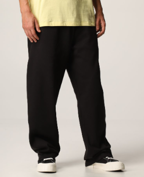 Męskie czarne spodnie Calvin Klein Jogger K10K109196 L tył z pomarańczowym szwem