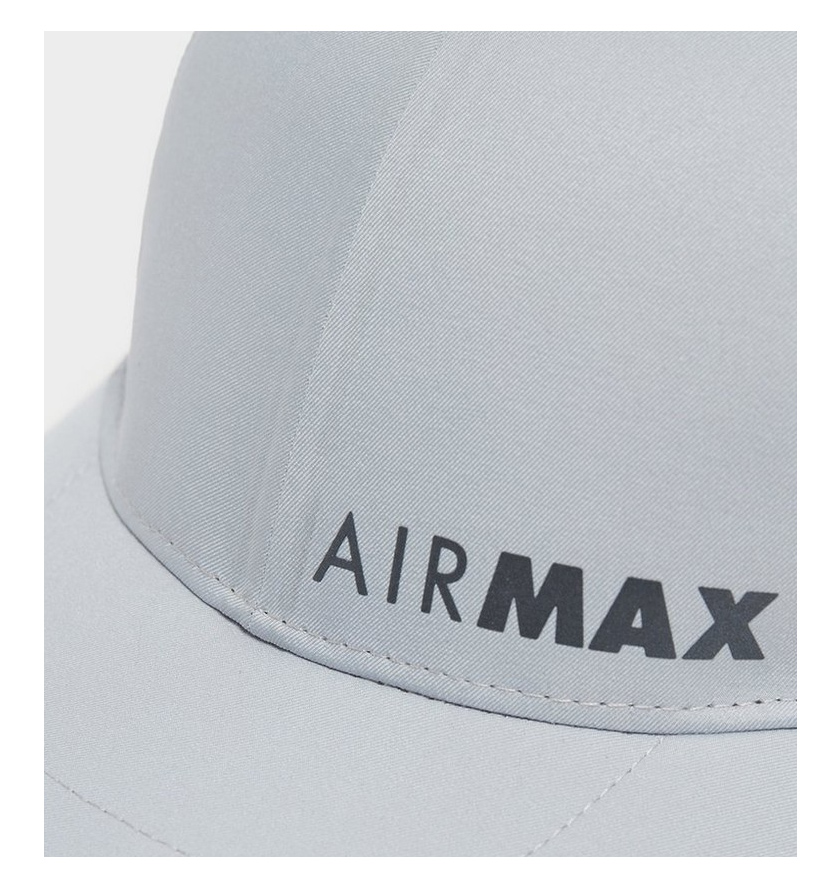 Szara czapka Nike Air Max Legacy91 DM3332012 z czarnym napisem AIR MAX