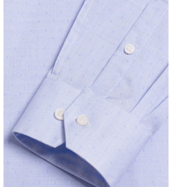 Niebieska koszula męska Calvin Klein Fitted K10K104766 42 przód z włoskim kołnierzykiem