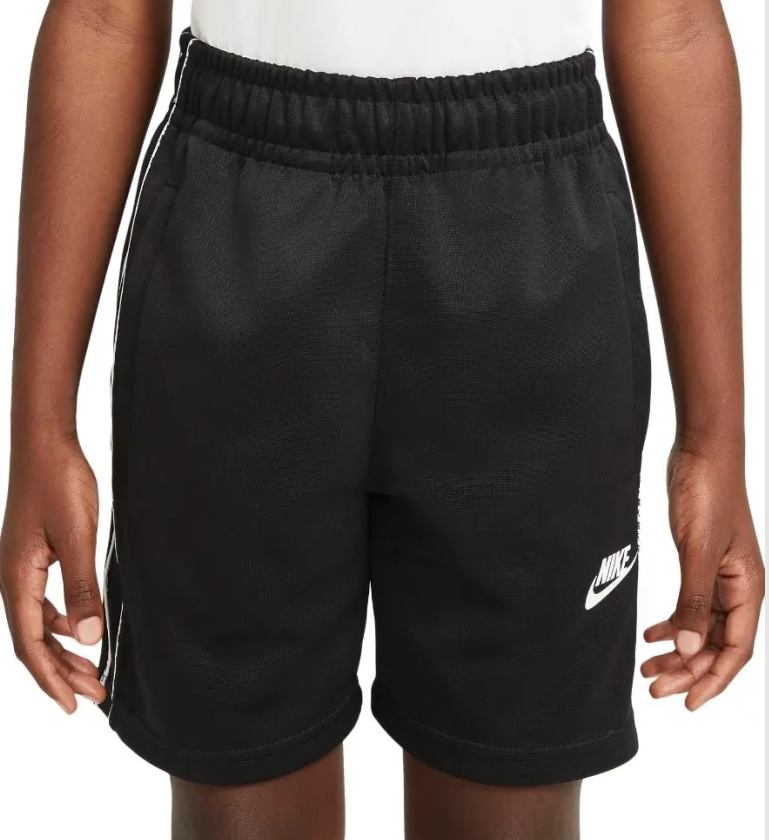 Czarne spodenki juniorskie Nike Sportswear DJ4013-010 M z białymi lampasami