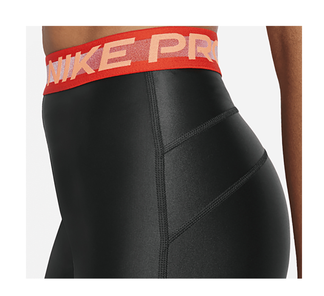 Czarne legginsy Nike Dri-FIT DA0570-010 S bok z tęczowym pasem