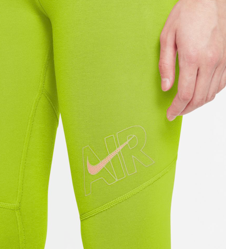 Zielone legginsy dziewczęce Nike Air Essentials DM8369321 XL z elastycznym pasem
