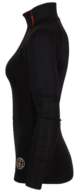Boczny widok czarnej damskiej bluzy Nike Jordan Winter Utility CW6509-010 XL z otwór na kciuki