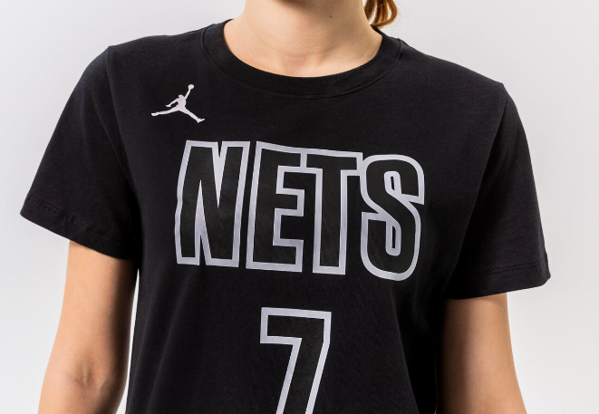 Czarna damska koszulka Nike NBA Jordan Brooklyn Nets Durant DV6333-017 XXL nadruk Duranta
