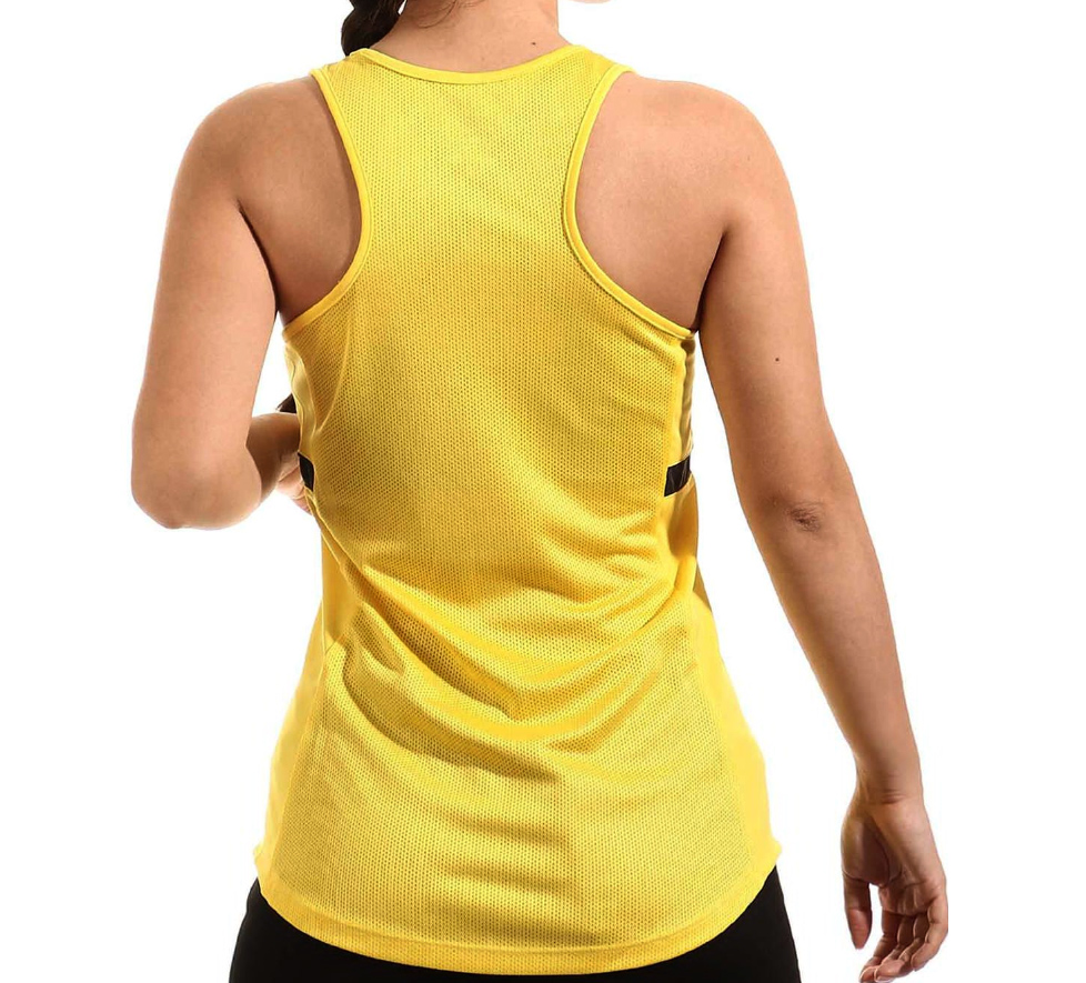 Żółty top Nike DB4373-719 S - detal siateczki