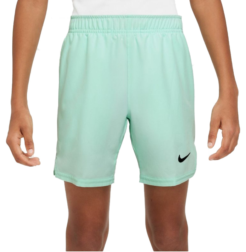Zielone spodenki juniorskie Nike Court Flex Dri-FIT CI9409379 XL z siateczkowymi wstawkami
