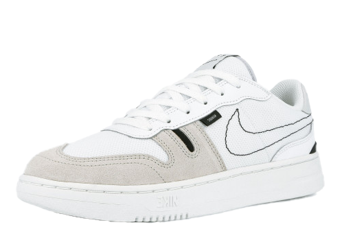 Białe młodzieżowe sneakersy Nike Squash-Type GS CJ4119-100 r. 37,5 bok z logo N.354