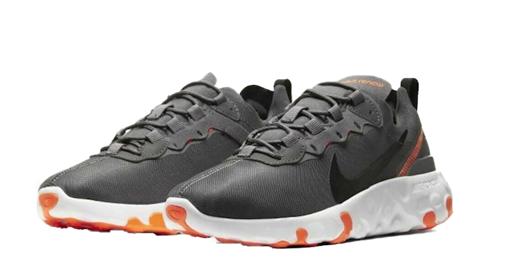 Szare młodzieżowe sneakersy Nike Renew Element 55 GS CZ4200-001 r. 36,5 bok z białą podeszwą