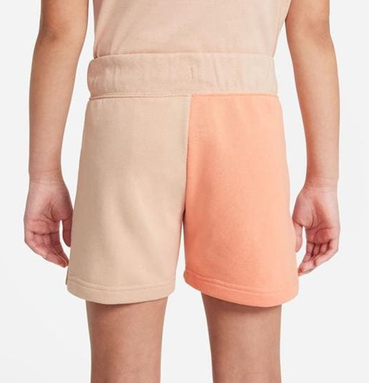 Pomarańczowe spodenki dziewczęce Nike Sportswear Colour Block DJ4016-287 L z logo Nike