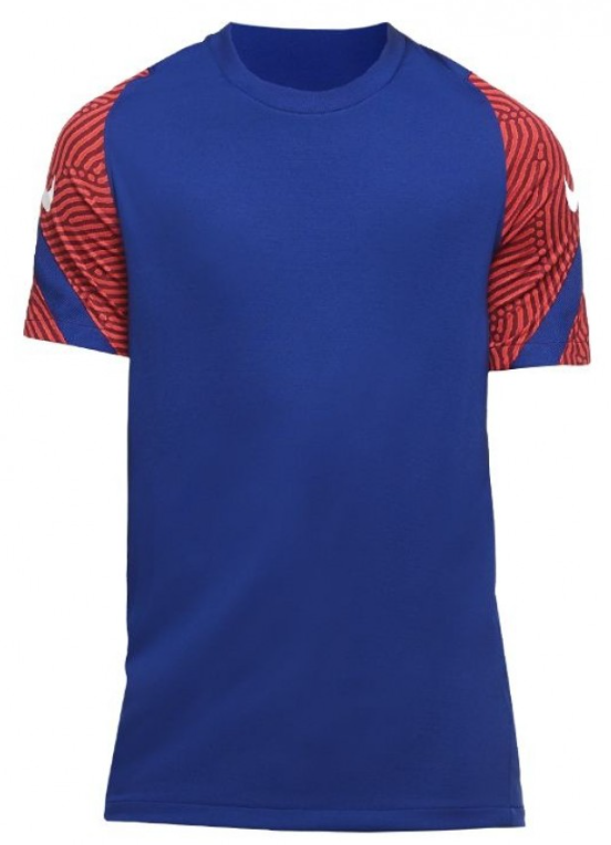 Niebieska koszulka treningowa junior Nike Strike BV9458-455 L 147-158 cm przód z logo Nike