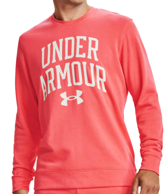 Czerwona bluza męska Under Armour 1361561690 L przód z okrągłym dekoltem