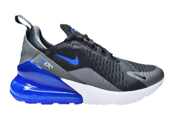 Multikolorowe (szary, niebieski, czarny, biały) młodzieżowe sneakersy Nike Air Max 270 GS 943345-029 r. 38 z białą podeszwą