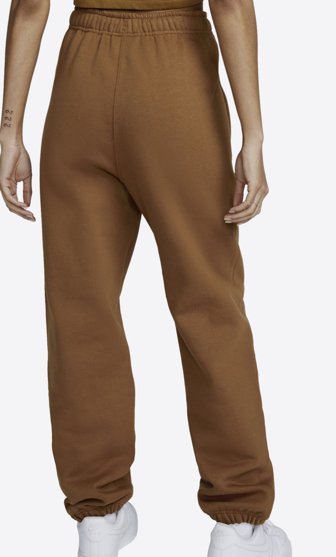 Spodnie dresowe damskie Nike Fleece Pant Loose Fit XXS brązowe przód