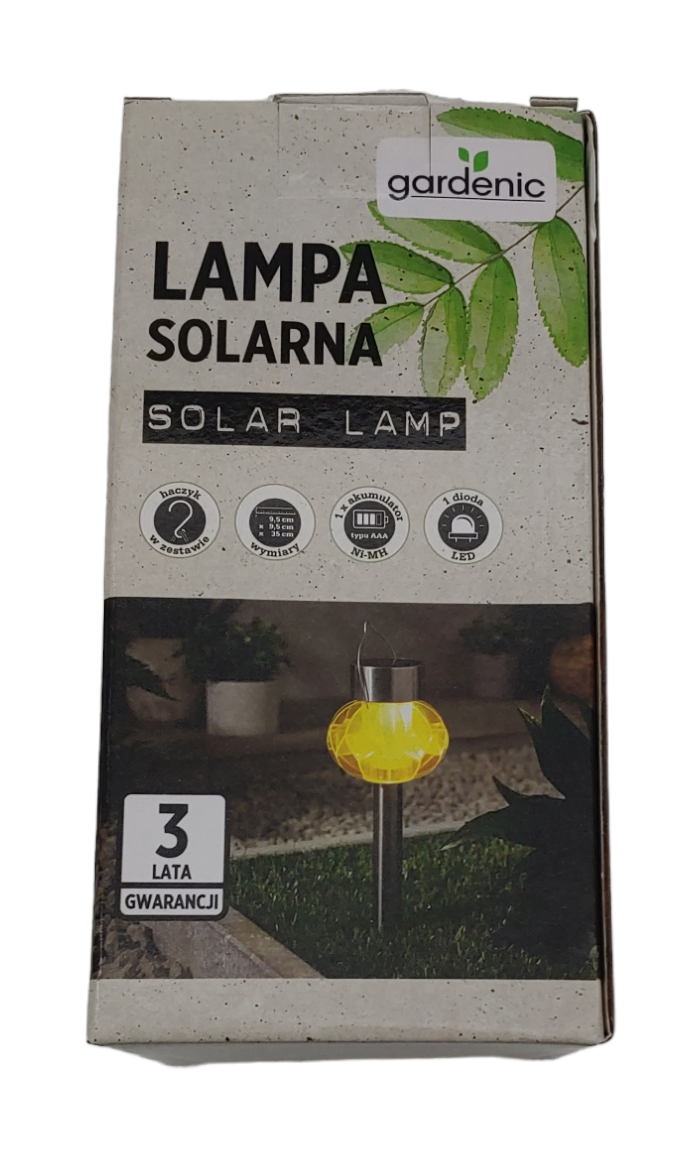 Lampa solarna Gardenic wbijana wisząca 35cm żółta LED