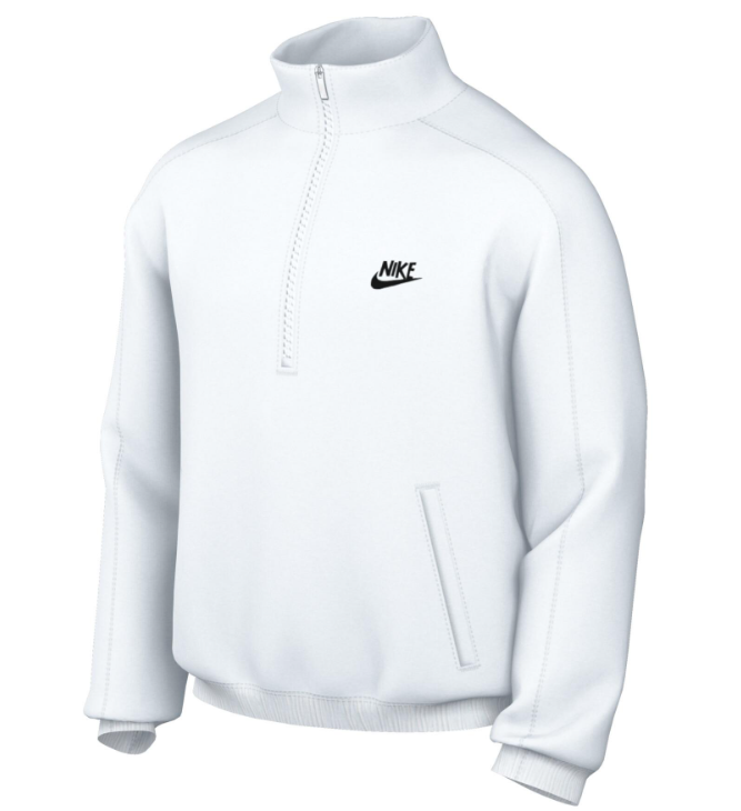 Biała męska bluza Nike Sportswear 1/2-Zip Knit DQ4074-100 S przód z grafiką