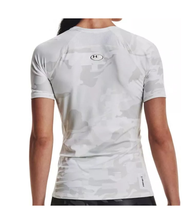 Biała koszulka tenisowa Under Armour 1361399-100 SM detal paneli z siatki