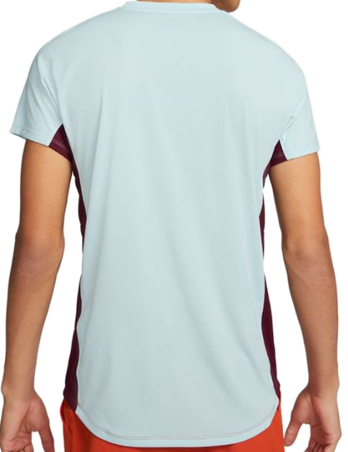 Pomarańczowo-szary t-shirt tenisowy Nike Court Dri-FIT ADV M tył