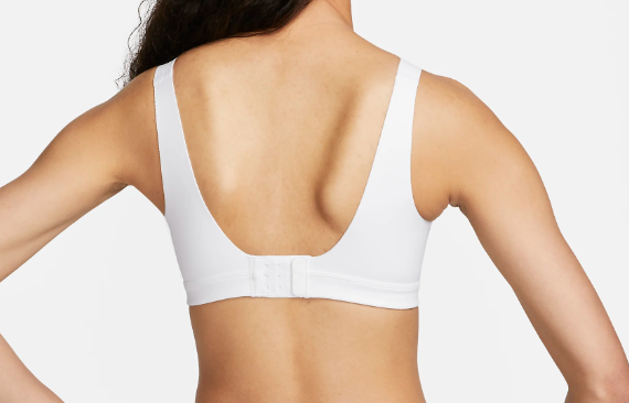 Biały stanik sportowy Nike DD0430-100 XS bok z regulowanymi ramiączkami