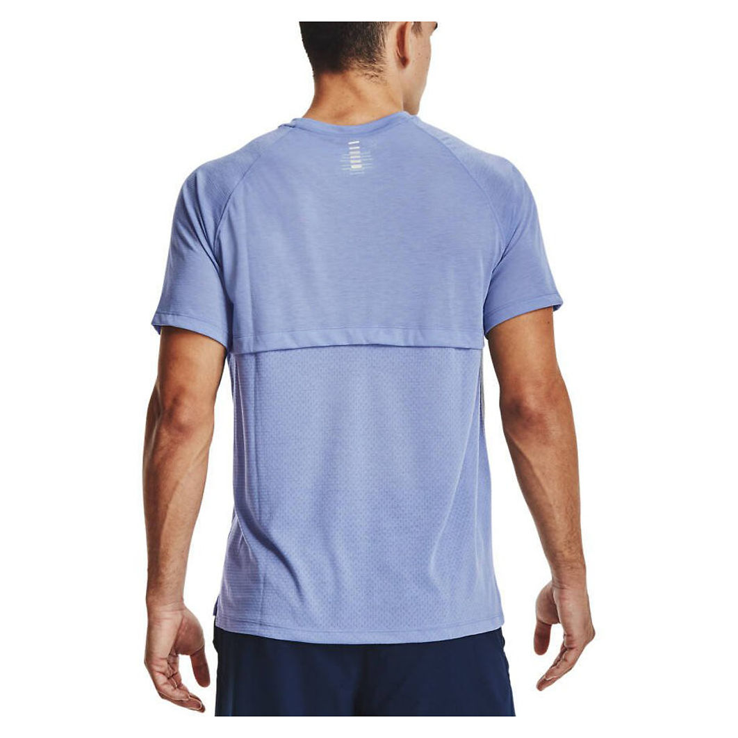 Niebieska męska koszulka Under Armour Fitted Streaker 1361469420 L detal materiału