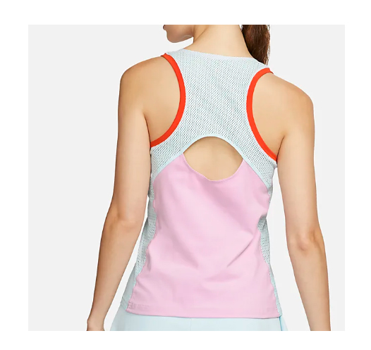 Różowy top damski Nike DR6795-676 S przód z technologią Dri-FIT