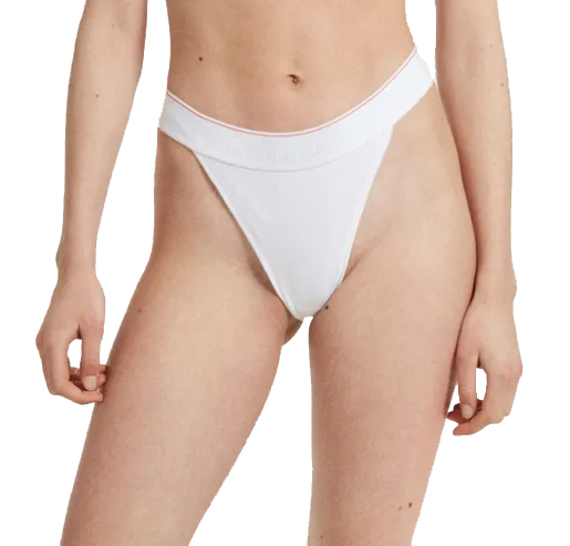 Damskie białe stringi Calvin Klein Heron Preston 0040110WAE 100 XS z logowaną gumką