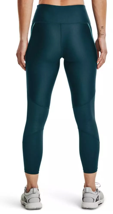 Damskie niebieskie legginsy Under Armour Coolswitch 1361017-463 SM przód z odblaskowymi detalami