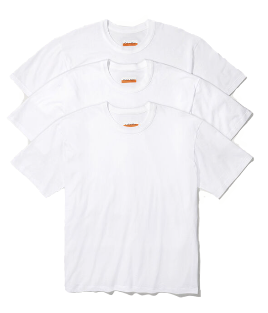 T-shirt męski Calvin Klein Light Weight biały XS pakiet 3 szt. przód