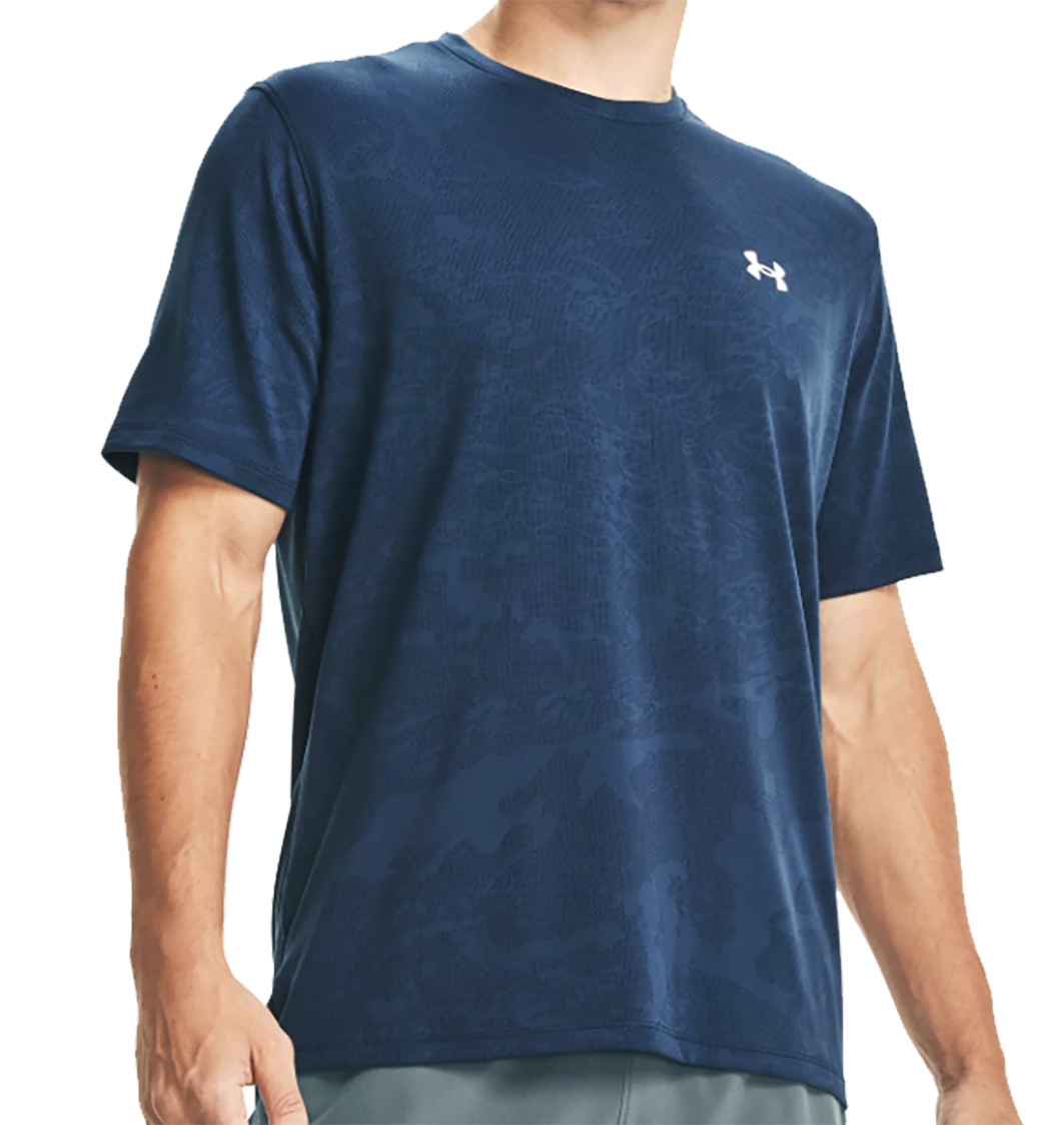 Niebieska męska koszulka Under Armour Camo Loose 1361503408 L przód z kamuflażem