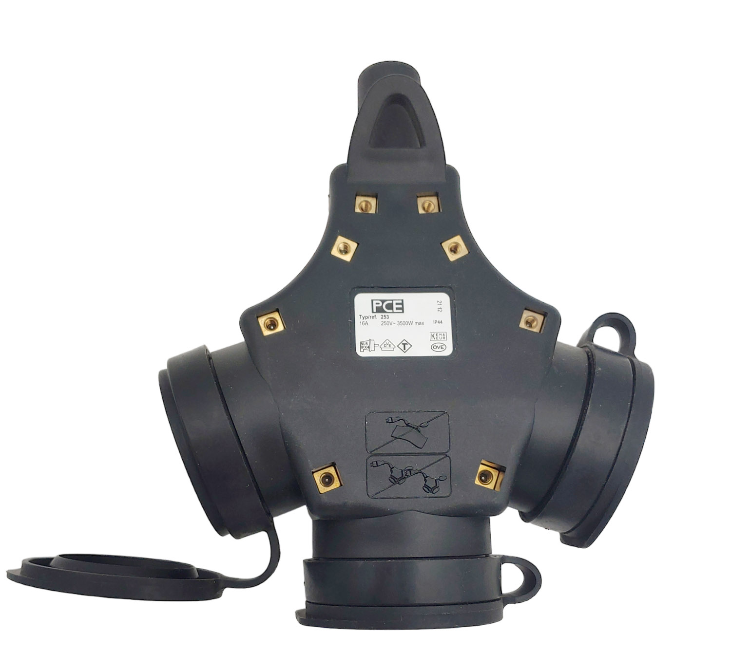 Gniazdo wtykowe PCE 25311-S 3-drożne szare 16A IP44