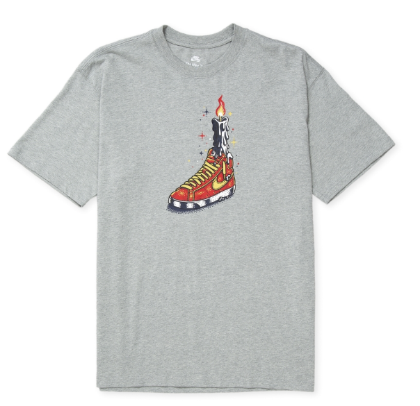 Szara męska koszulka Nike Tee SB Waxed DM6492-063 XS przód z logo Swoosh