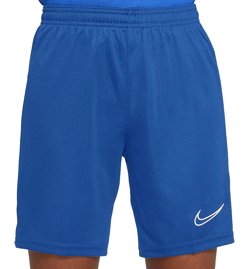 Niebieskie męskie spodenki Nike Academy 21 Dri-FIT CW6107-480 XS przód z logo Swoosh