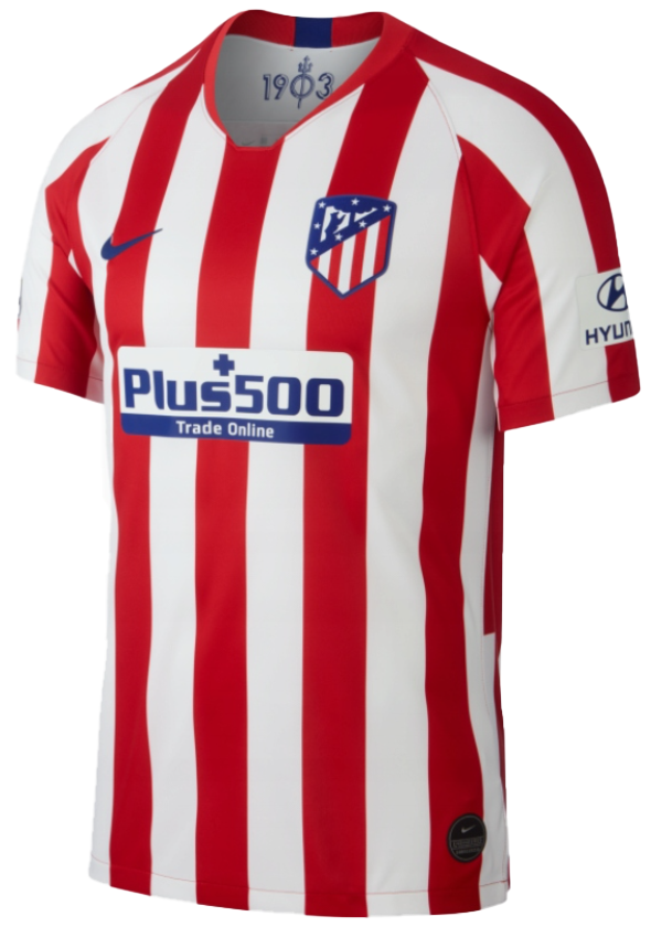 Czerwono-biała koszulka junior Nike Atlético de Madrid AJ5792612 XS 122-128 cm przód z godłem drużyny